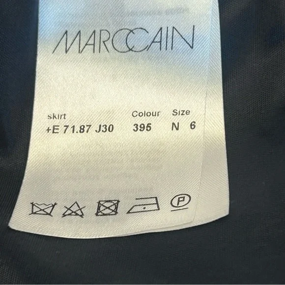 MARC Cain navy blue textured wool pencil skirt Sz XL/14 pull-on - Picture 5 of 12